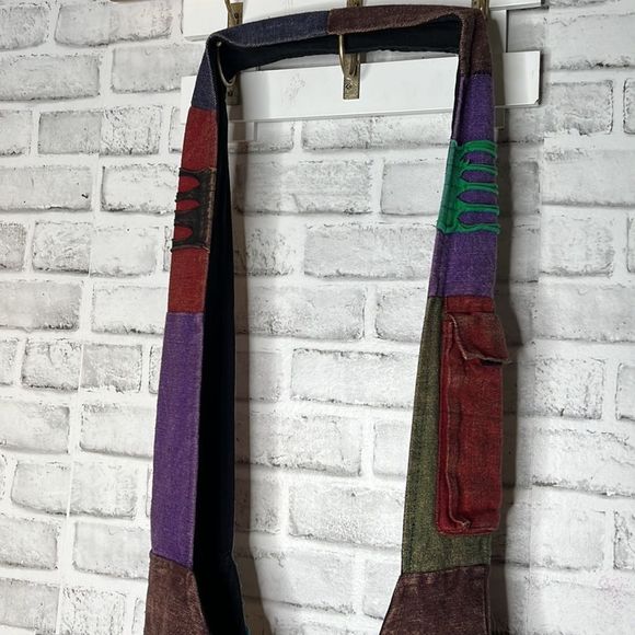 Handcrafted in Nepal Patchwork Boho Hippie Crossbody Bag Purse - Picture 5 of 8